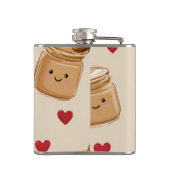 Personalisiert Adorable Peanut Butter Jar Muster Flachmann (Rückseite)