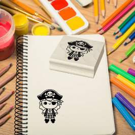 Personalisiert Adorable Pirate Girl Gummistempel