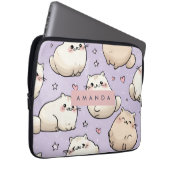 Personalisiert Adortable Chubby Cat Muster Laptopschutzhülle (Vorne Rechts)