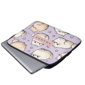Personalisiert Adortable Chubby Cat Muster Laptopschutzhülle (Vorne Knopf)