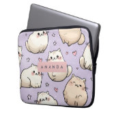 Personalisiert Adortable Chubby Cat Muster Laptopschutzhülle (Vorderseite Links)