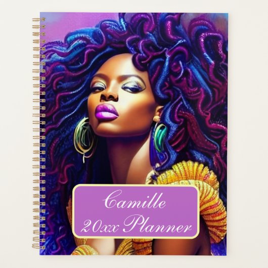 Personalisiert-Afrikanischer Frauenplaner Planer (Vorderseite)