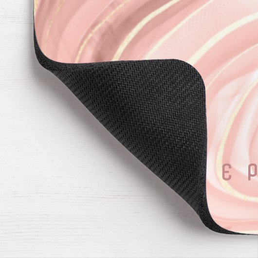 Personalisiert Agate Geode Blush Pink Gold Mousepad (Ecke)