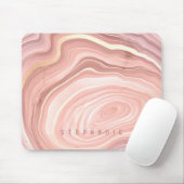 Personalisiert Agate Geode Blush Pink Gold Mousepad (Mit Mouse)