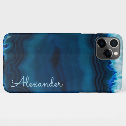 Personalisiert Agate Handwriting Name Trendy Moder iPhone Hülle (Rückseite (Horizontal))