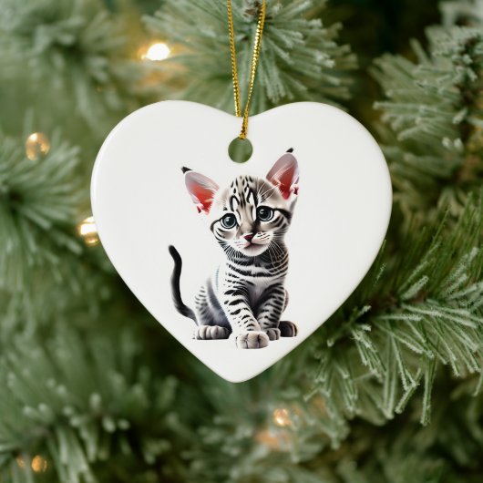 Personalisiert ägyptischer Mau Kitten Keramik Ornament (Baum)
