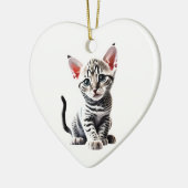 Personalisiert ägyptischer Mau Kitten Keramik Ornament (Links)