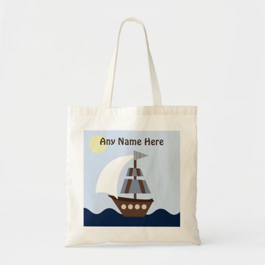 Personalisiert Ahoy Mate/Nautical/Sailboat Totbeut Tragetasche (Vorne)