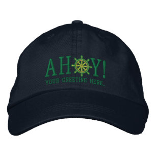 Personalisiert AHOY! Nautical Greetings Embroidery Bestickte Baseballkappe