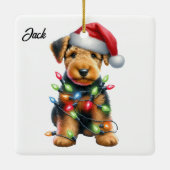 Personalisiert Airedale Terrier Terrier Keramikornament (Rückseite)