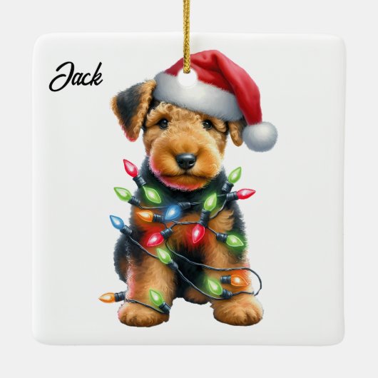 Personalisiert Airedale Terrier Terrier Keramikornament (Rückseite)