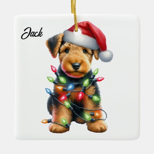 Personalisiert Airedale Terrier Terrier Keramikornament (Vorderseite)