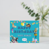 Personalisiert Alice Wonderland Happy Birthday Postkarte (Stehend Vorderseite)