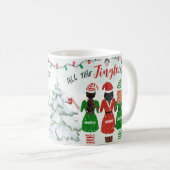 Personalisiert All Jingle Ladys Bestie Holiday Kaffeetasse (VorderseiteRechts)