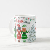 Personalisiert All Jingle Ladys Bestie Holiday Kaffeetasse (Vorderseite Links)