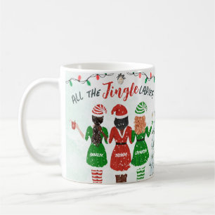 Personalisiert All Jingle Ladys Bestie Holiday Kaffeetasse