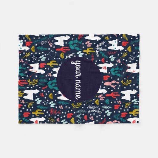 Personalisiert Alpaca Blanket Fleecedecke (Vorderseite (Horizontal))