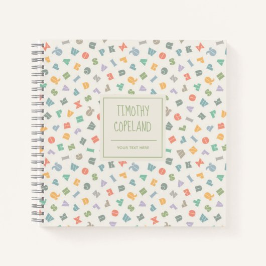 Personalisiert Alphabet ABC Name Notizblock (Vorderseite)