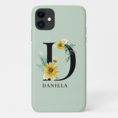 Personalisiert Alphabet D Floral Monogramm Case-Mate iPhone Hülle (Rückseite)