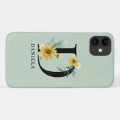 Personalisiert Alphabet D Floral Monogramm Case-Mate iPhone Hülle (Rückseite (Horizontal))