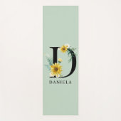 Personalisiert Alphabet D Floral Monogramm Yogamatte (Vorderseite)