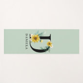 Personalisiert Alphabet D Floral Monogramm Yogamatte (Vorderseite (Horizontal))
