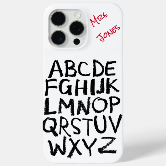 Personalisiert Alphabet des Lehrers Case-Mate iPhone Hülle (Rückseite)