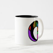 Personalisiert Alphabet moderne farbenfrohe Buchst Zweifarbige Tasse (VorderseiteRechts)