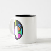 Personalisiert Alphabet moderne farbenfrohe Buchst Zweifarbige Tasse (Vorderseite Links)