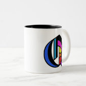 Personalisiert Alphabet moderne Q-Tasse Zweifarbige Tasse (VorderseiteRechts)