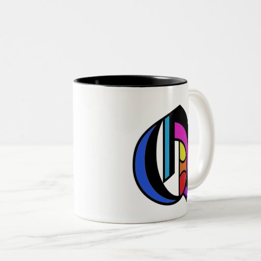 Personalisiert Alphabet moderne Q-Tasse Zweifarbige Tasse (VorderseiteRechts)