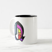 Personalisiert Alphabet moderne Q-Tasse Zweifarbige Tasse (Vorderseite Links)
