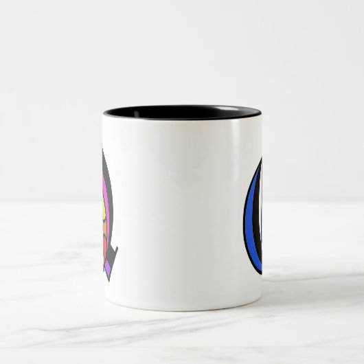 Personalisiert Alphabet moderne Q-Tasse Zweifarbige Tasse (Mittel)