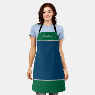 Personalisiert als blau und grün bezeichnet schürze
