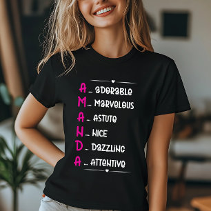 Personalisiert Amanda Name Art T-Shirt