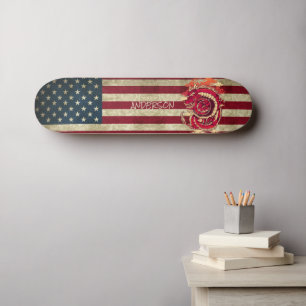 Personalisiert-American Blue Asian Dragon Skateboa Skateboard