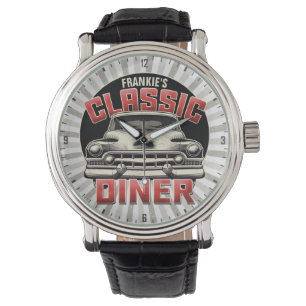 Personalisiert American Classic Car Retro Diner Ca Armbanduhr