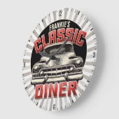 Personalisiert American Classic Car Retro Diner Ca Große Wanduhr (Winkel)