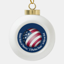 Personalisiert American Flag Globe, US-Staatsbürge Keramik Kugel-Ornament