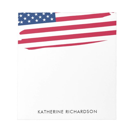 Personalisiert American Flag Patriotic USA Notizblock (Vorderseite)