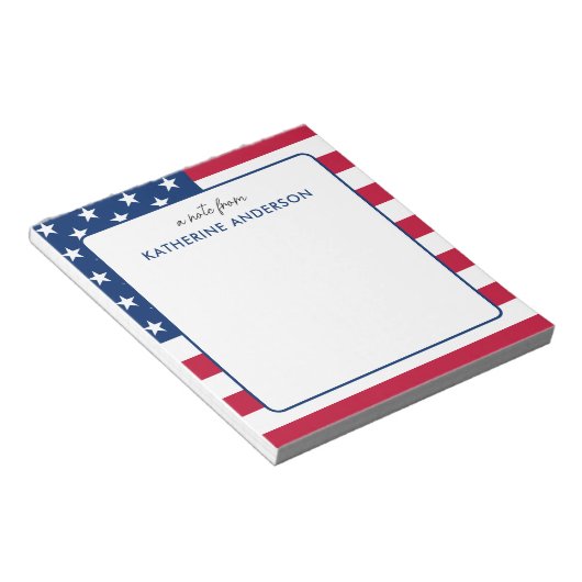 Personalisiert American Flag Patriotic USA Notizblock (angewinkelt)