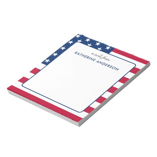 Personalisiert American Flag Patriotic USA Notizblock (Rotiert)