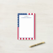 Personalisiert American Flag USA Post-it Klebezettel (Auf Schreibtisch)