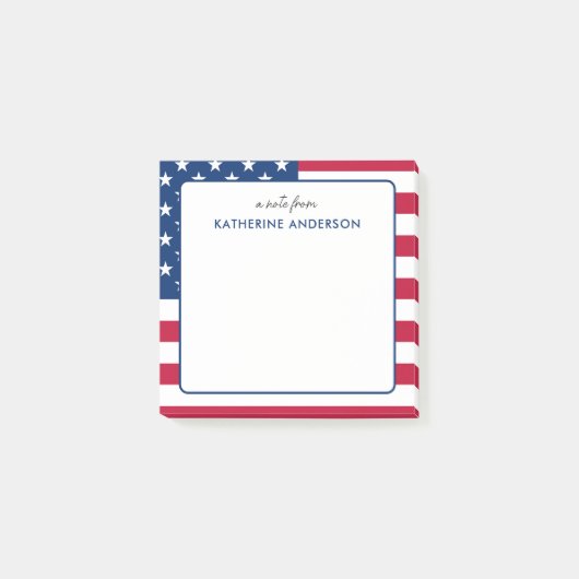 Personalisiert American Flag USA Post-it Klebezettel (Vorderseite)