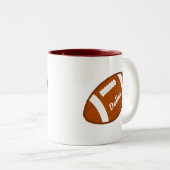 Personalisiert American Football Ball Zweifarbige Tasse (VorderseiteRechts)