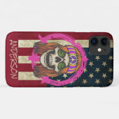Personalisiert American Hippy Skull Case-Mate iPhone Hülle (Rückseite (Horizontal))