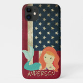 Personalisiert American Mermaid Orange Case-Mate iPhone Hülle (Rückseite)