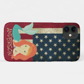 Personalisiert American Mermaid Orange Case-Mate iPhone Hülle (Rückseite (Horizontal))