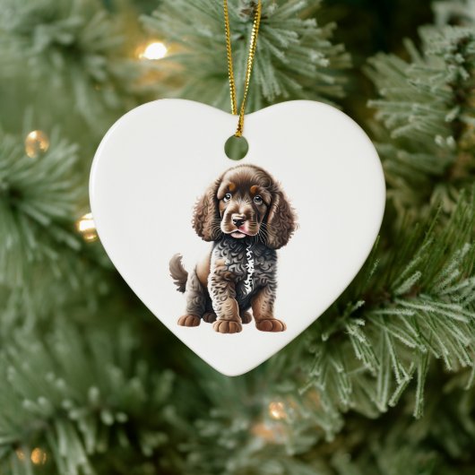 Personalisiert American Water Spaniel Puppy Keramik Ornament (Baum)