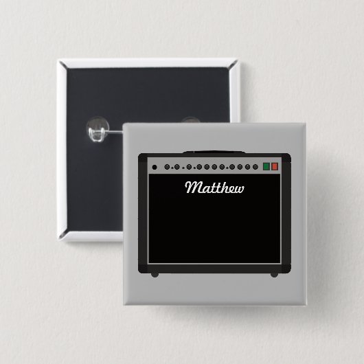 Personalisiert-Amplifier-Illustration für Musiker Button (Vorne & Hinten)